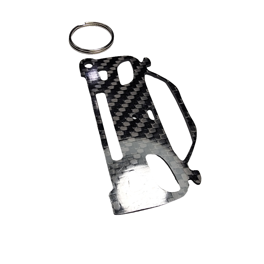 Carbon Fiber keychain for Koenigsegg CCX (2006-2010) Inspired Keychain Lanyard  front view Glossy Twill