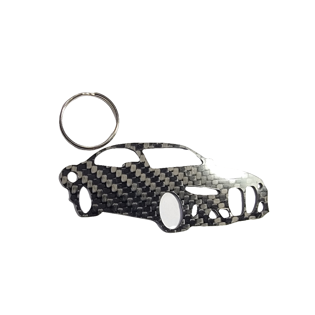 Carbon Fiber keychain for BMW M3 G80 (2021-Present) Inspired Keychain Lanyard 3D   front view Glossy Twill