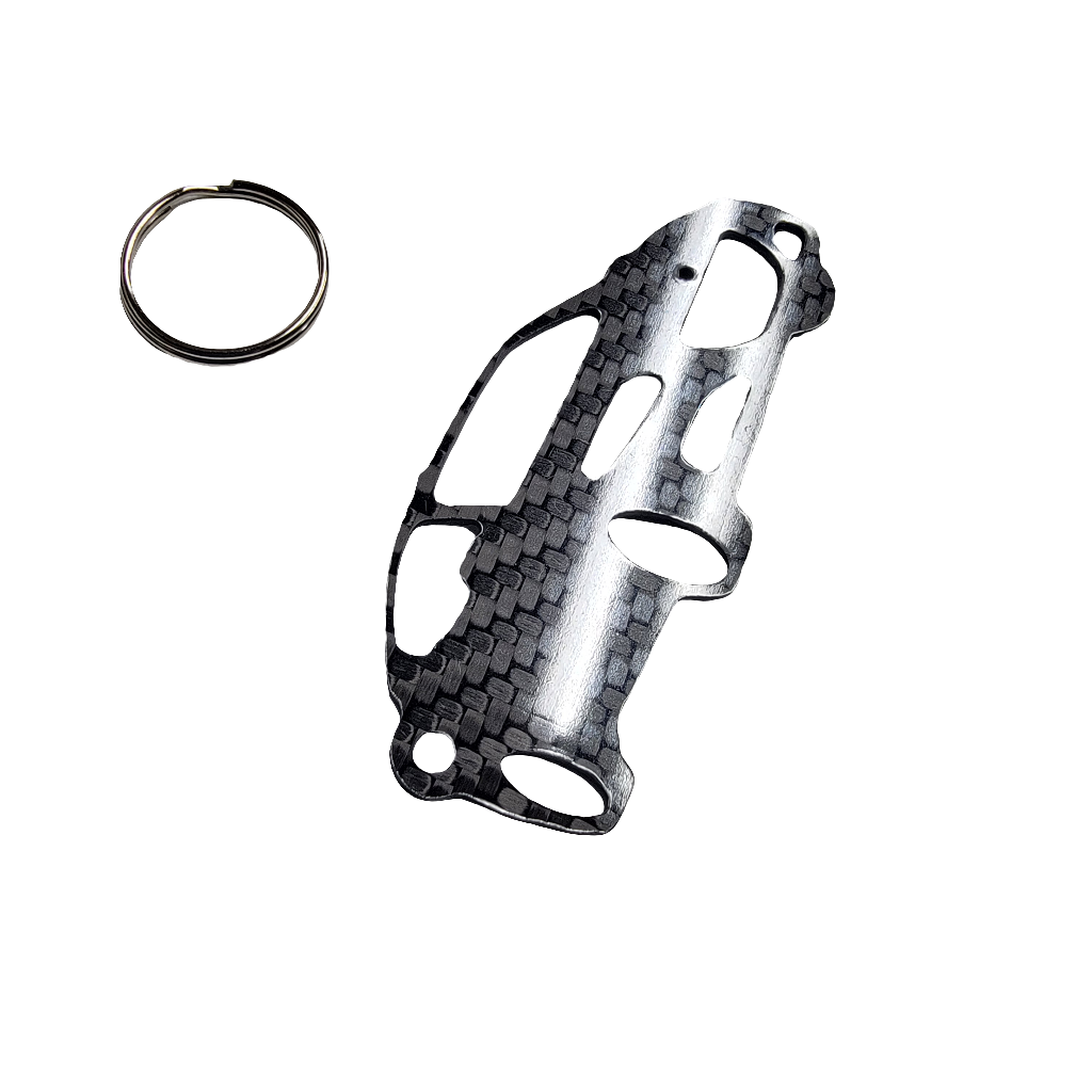Carbon Fiber keychain for Honda CR-Z CRZ (2011-2016) Inspired Keychain Lanyard 3D  Front view Glossy Twill