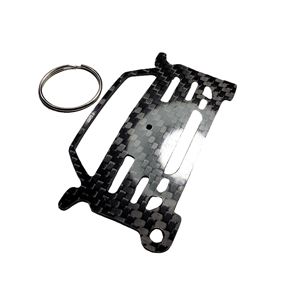 Carbon Fiber keychain for Lotus Esprit S4 (1993-2004) Inspired Keychain Lanyard  front  view Glossy Twill