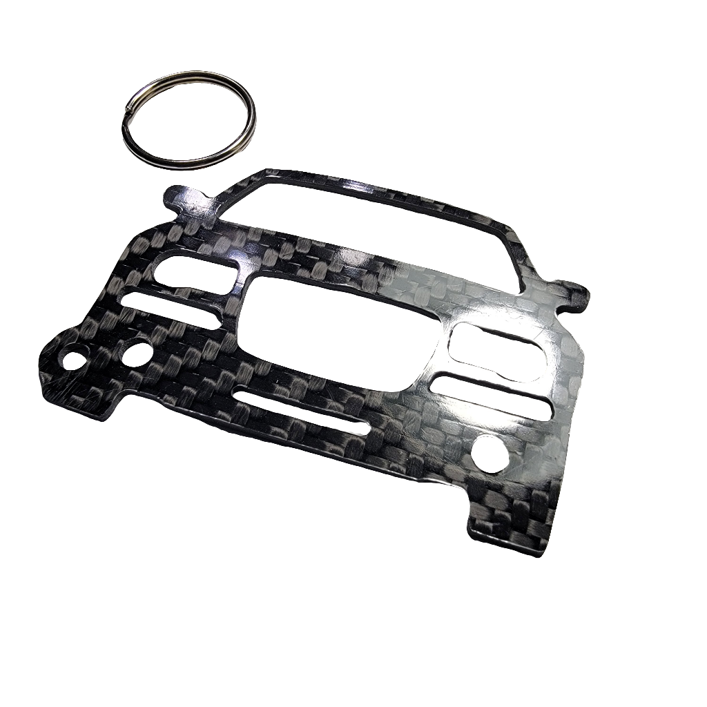 Carbon Fiber keychain for Chrysler 300C SRT8 (2005-2010) Inspired Keychain Lanyard  front view Glossy Twill