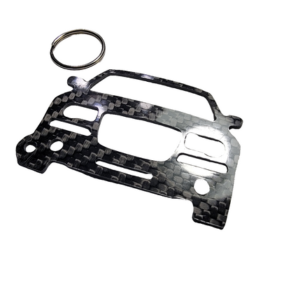 Carbon Fiber keychain for Chrysler 300C SRT8 (2005-2010) Inspired Keychain Lanyard  front view Glossy Twill
