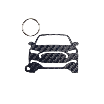 Carbon Fiber keychain for Ford Mustang Mach-E GT (2021-Present) Inspired Keychain Lanyard   front view Glossy Twill