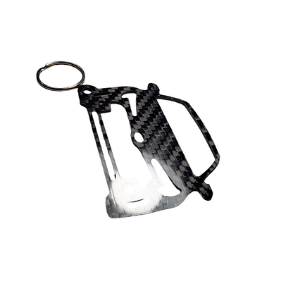 Carbon Fiber keychain for Toyota GR Corolla (2022-present) Circuit Edition Inspired Keychain Lanyard  front view Glossy Twill