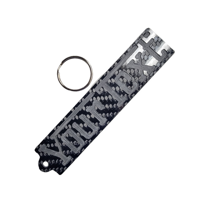 Custom Ferrari inspired keychain WITH YOUR TEXT Name, Made of Carbon fiber, Fiorano, Spider, Enzo, Personalized, Purosangue Glossy Twill