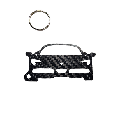 Carbon Fiber keychain for Ferrari SF90 (2019-Present) Inspired Keychain Lanyard gift FRONT view Glossy Twill