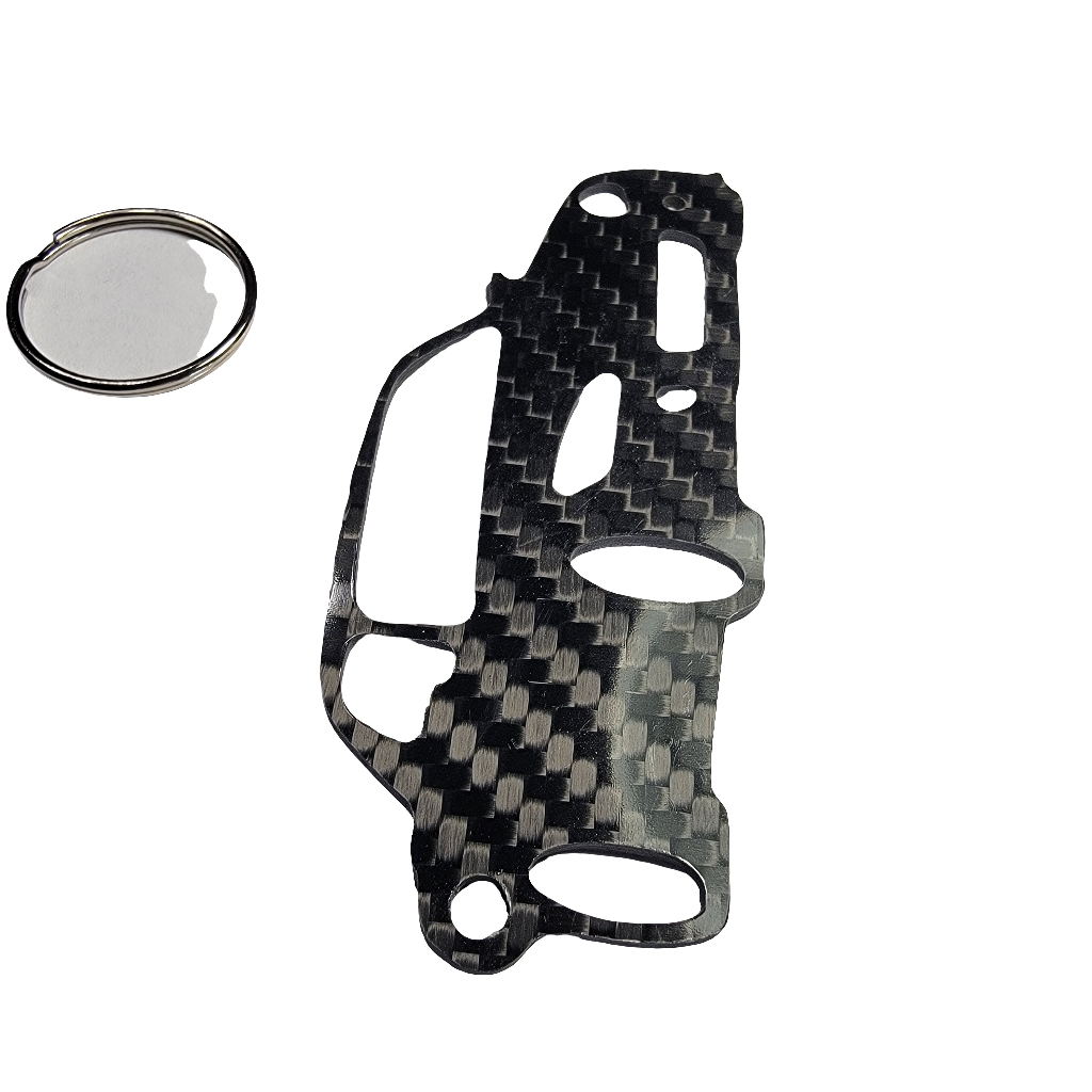 Carbon Fiber Keychain for Honda S2000 AP2 (S2K) (2003-2009) HARDTOP Inspired Keychain Lanyard  3d FRONT view Glossy Twill gift