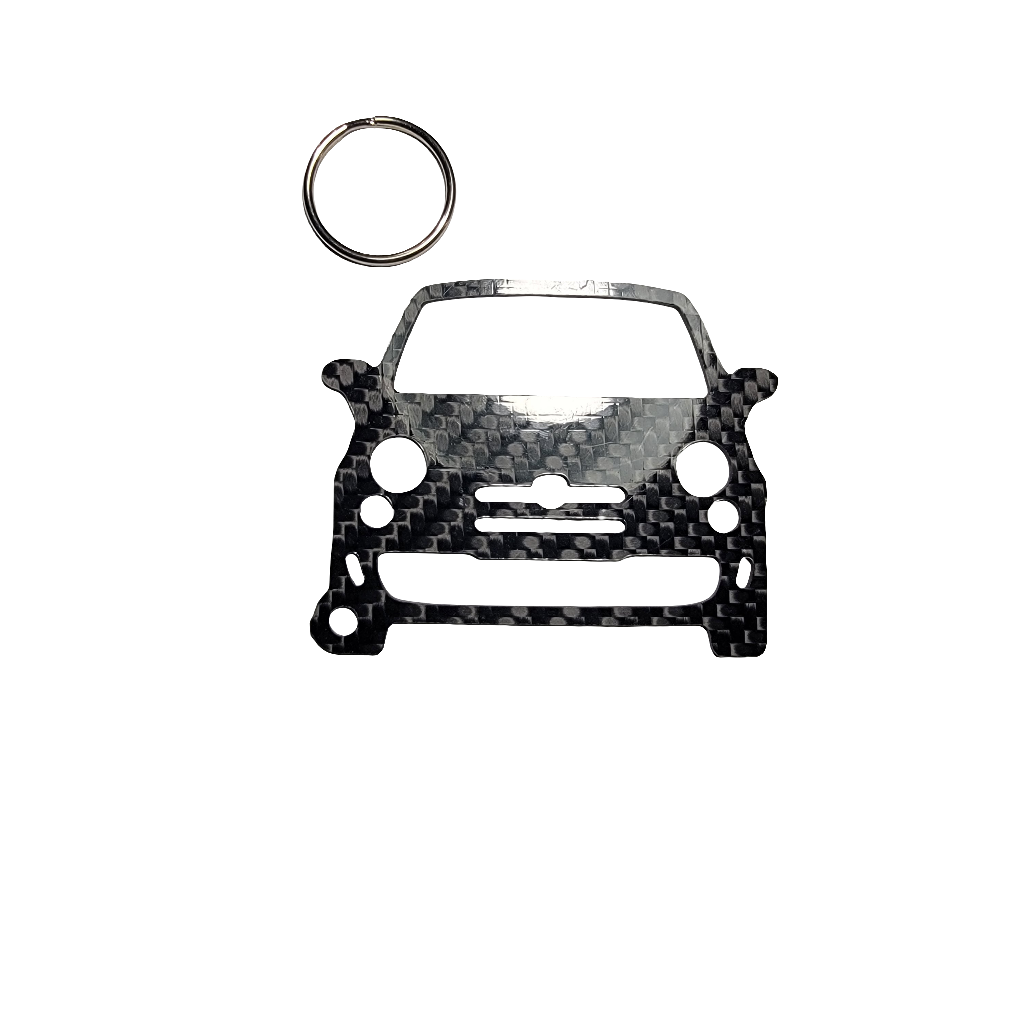 Carbon Fiber keychain for Fiat 500 Abarth (2008-2015) Inspired Keychain Lanyard   front view Glossy Twill 500c 500e 2007 New 500 Nuova 500