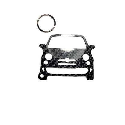 Carbon Fiber keychain for Fiat 500 Abarth (2008-2015) Inspired Keychain Lanyard   front view Glossy Twill 500c 500e 2007 New 500 Nuova 500