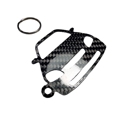 Carbon Fiber keychain for Honda Civic EK (1996-2000) Inspired Keychain Lanyard  front view Glossy Twill