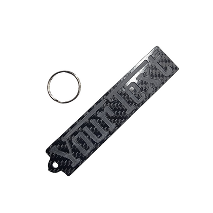Custom Ferrari inspired keychain WITH YOUR TEXT Name, Made of Carbon fiber, Fiorano, Spider, Enzo, Personalized, Purosangue Glossy Twill