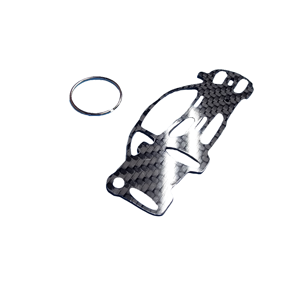 Carbon Fiber keychain for McLaren F1 (1992-1998) Inspired Keychain Lanyard 3d FRONT view Glossy Twill