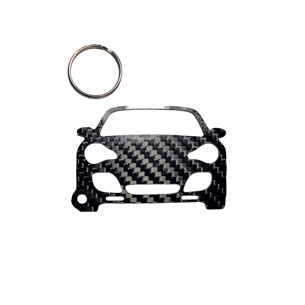 Carbon Fiber keychain for Porsche 911 996 Turbo (2001-2005) Inspired Keychain Lanyard  front view Glossy Twill