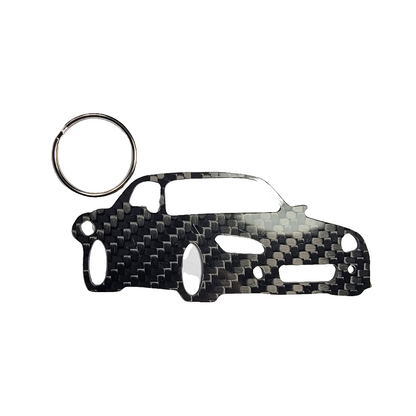 Carbon Fiber Keychain for Honda S2000 AP2 (S2K) (2003-2009) HARDTOP Inspired Keychain Lanyard  3d FRONT view Glossy Twill gift