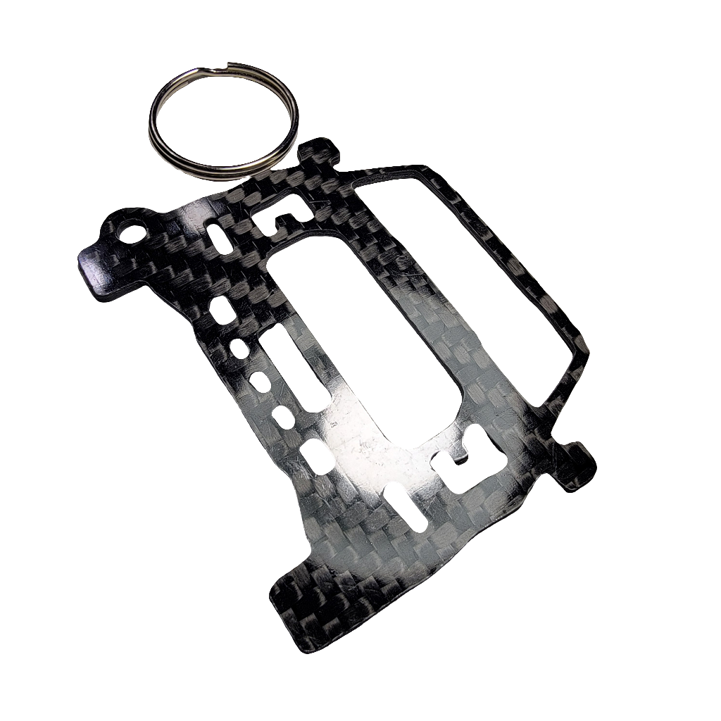 Carbon Fiber keychain for Ford F-150 Raptor SVT (2017-2020) 13th Generation front view Glossy Twill