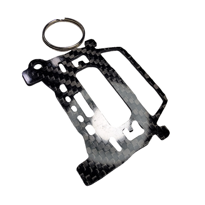 Carbon Fiber keychain for Ford F-150 Raptor SVT (2017-2020) 13th Generation front view Glossy Twill