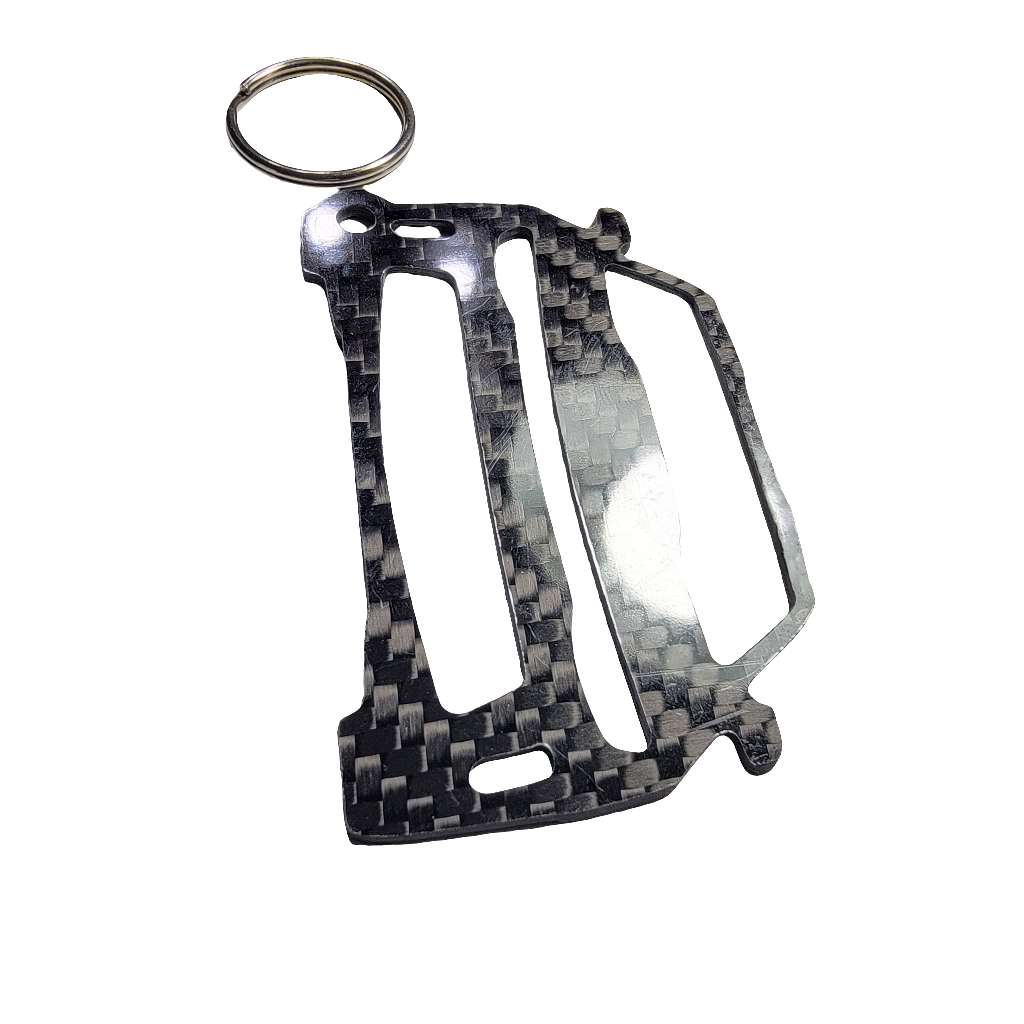 Carbon Fiber keychain for Chevy Camaro RS (2016-2018) Gen 6 Inspired Keychain Lanyard  front view Glossy Twill