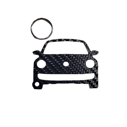 Carbon Fiber keychain for Volkswagen Beetle A5 (2011-2016) Inspired Keychain Lanyard  front view Glossy Twill