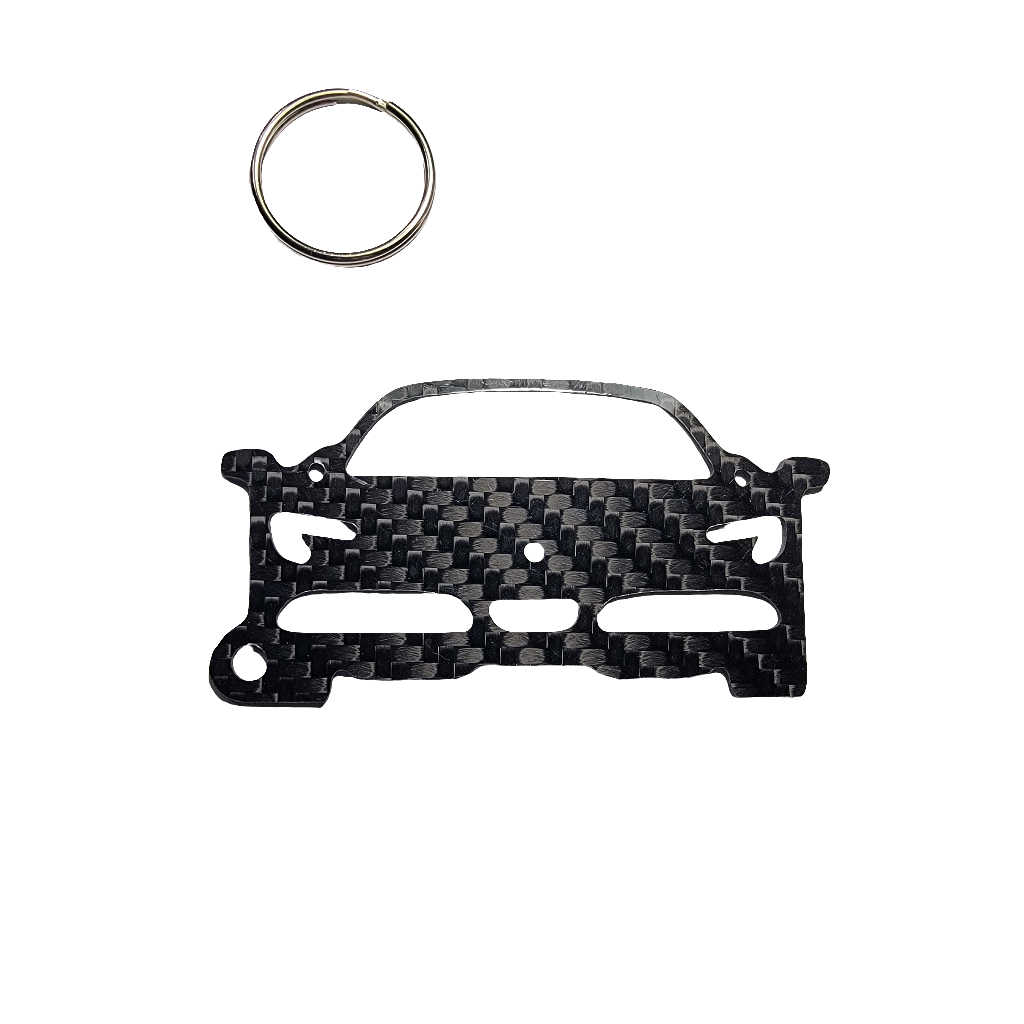 Carbon Fiber keychain for Ferrari SF90 (2019-Present) Inspired Keychain Lanyard gift FRONT view Glossy Twill