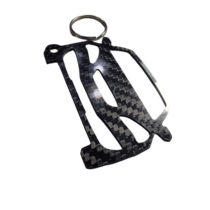 Carbon Fiber keychain for Hyundai Genesis Coupe (2009-2012) Inspired Keychain Lanyard  front view Glossy Twill