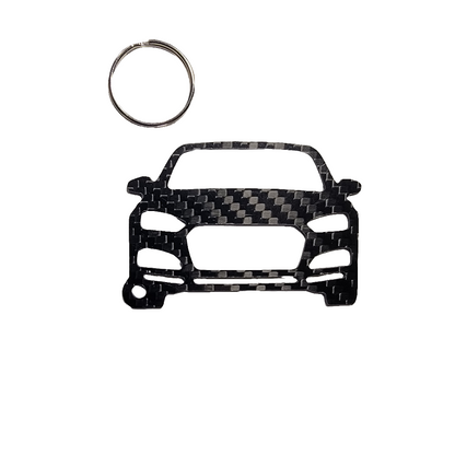 Carbon Fiber keychain for Audi A5 (8W6) (2018-Present) 2nd Generation Inspired Keychain Lanyard  front view Glossy Twill