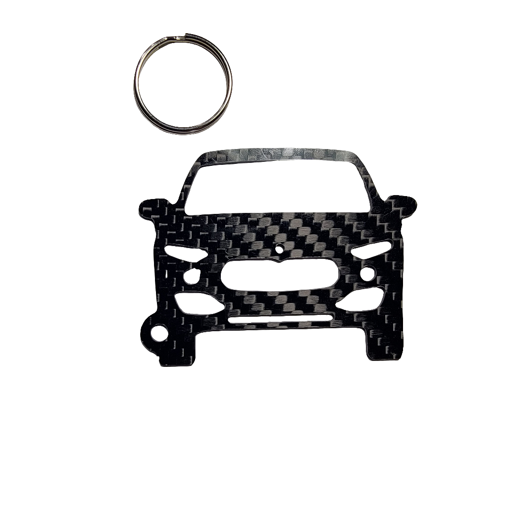 Carbon Fiber keychain for Maserati Levante (2017-present) SUV Inspired Keychain Lanyard  front view Glossy Twill
