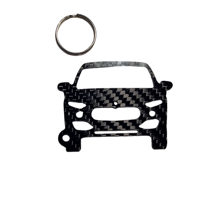 Carbon Fiber keychain for Maserati Levante (2017-present) SUV Inspired Keychain Lanyard  front view Glossy Twill
