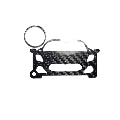 Carbon Fiber keychain for Maserati MC20 (2020-Present) Inspired Keychain Lanyard  front view Glossy Twill