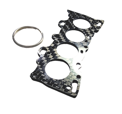 Carbon Fiber Keychain for of HONDA D Engines D16 Head Gasket Cylinder