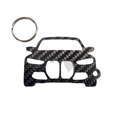 Carbon Fiber keychain for BMW M3 G80 (2021-Present) Inspired Keychain Lanyard gift front view Glossy Twill