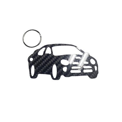 Carbon Fiber keychain for Dodge Neon SRT-4 (2003-2005)  Inspired Keychain Lanyard 3d  front view Glossy Twill