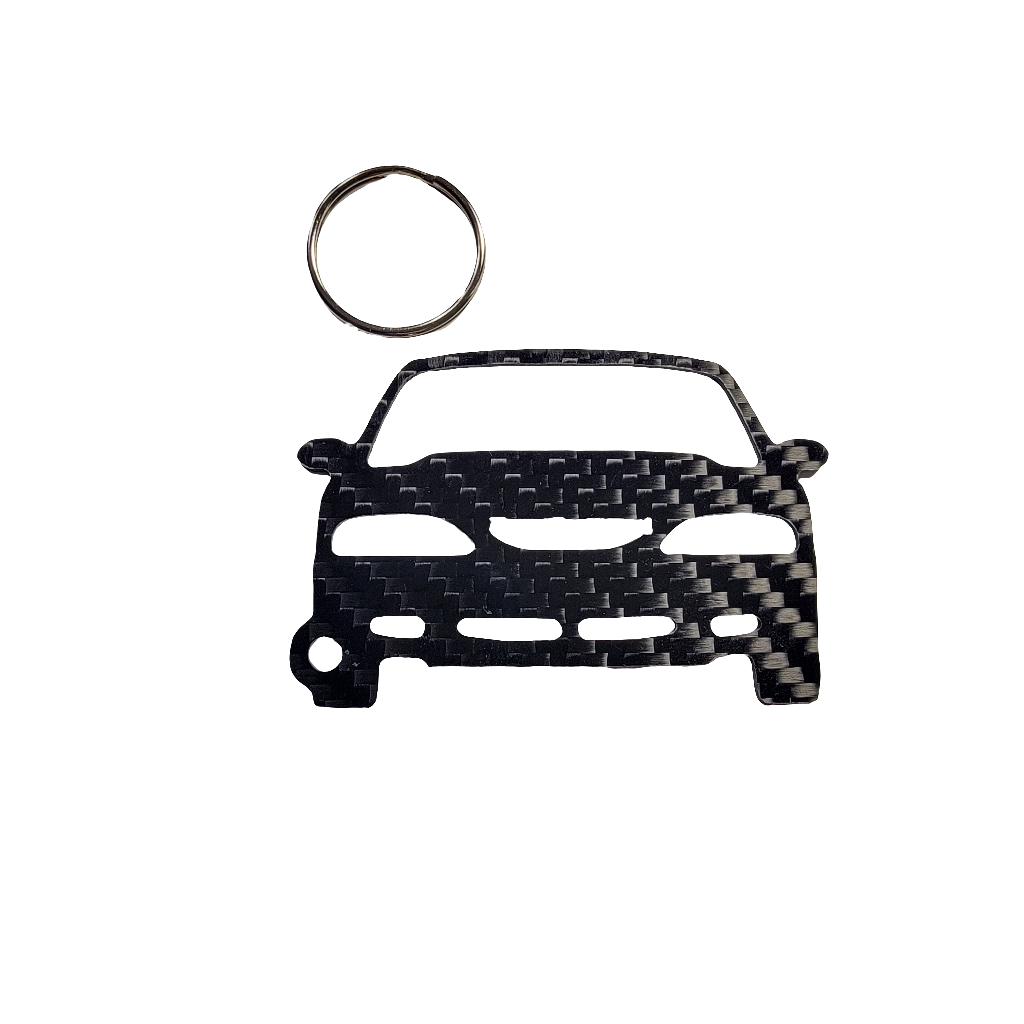 Carbon Fiber keychain for Ford Mustang GT SN 95 (1995-1998) Inspired Keychain Lanyard   front view Glossy Twill