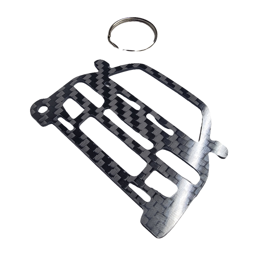Carbon Fiber keychain for Mitsubishi Lancer Evolution III CE9A (1995-1996) Inspired Lanyard Keychain front view glossy twill