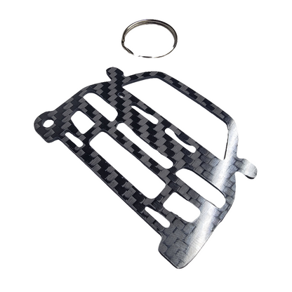 Carbon Fiber keychain for Mitsubishi Lancer Evolution III CE9A (1995-1996) Inspired Lanyard Keychain front view glossy twill