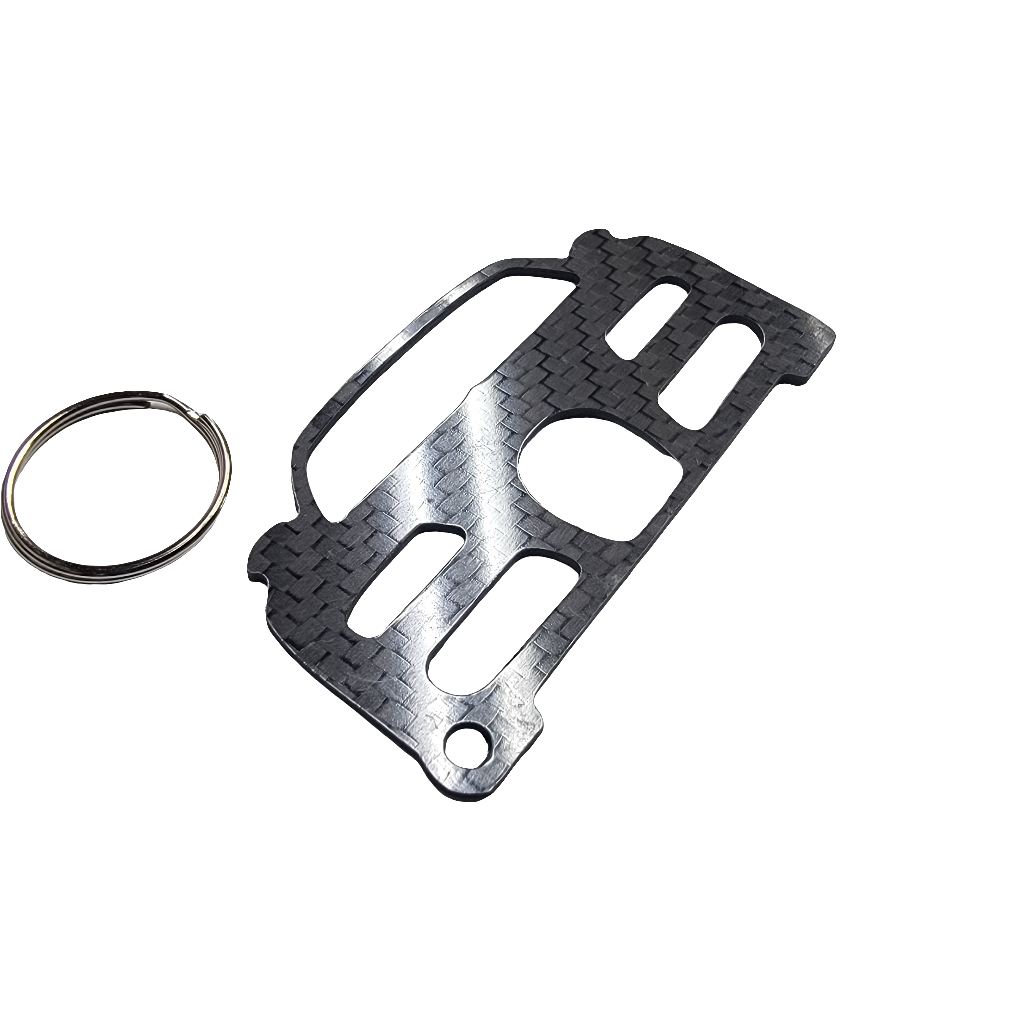 Carbon Fiber keychain for Bugatti Veyron (2005-2011) Inspired Keychain Lanyard FRONT view Glossy Twill