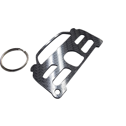Carbon Fiber keychain for Bugatti Veyron (2005-2011) Inspired Keychain Lanyard FRONT view Glossy Twill