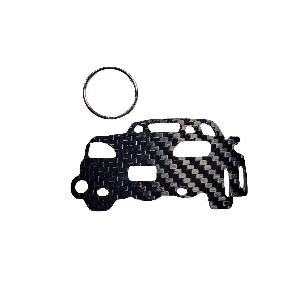 Carbon Fiber keychain for Honda S2000 AP2 (S2K) (2003-2009) CONVERTIBLE Inspired Keychain Lanyard  3d REAR view Glossy Twill