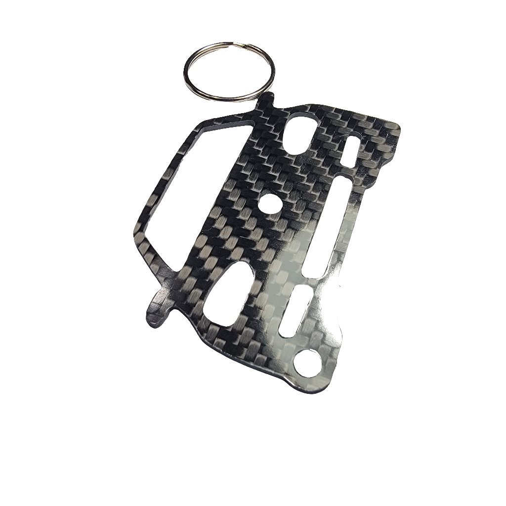 Carbon Fiber keychain for Volkswagen Golf GTI Mk4 (1998-2004) Inspired Keychain Lanyard front view Glossy Twill