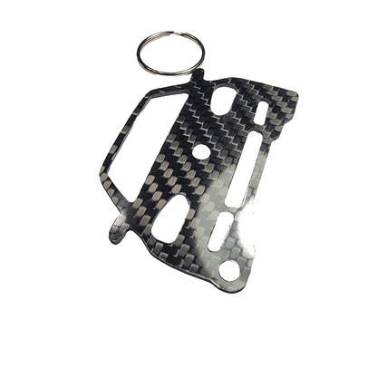 Carbon Fiber keychain for Volkswagen Golf GTI Mk4 (1998-2004) Inspired Keychain Lanyard front view Glossy Twill