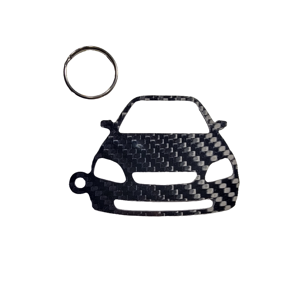 Carbon Fiber keychain for Honda Civic EK (1996-2000) Inspired Keychain Lanyard  front view Glossy Twill