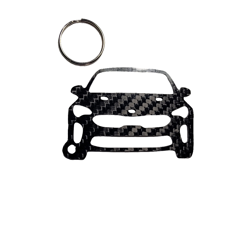 Carbon Fiber keychain for Kia Stinger (2018-2020) Inspired Keychain Lanyard  front view Glossy Twill