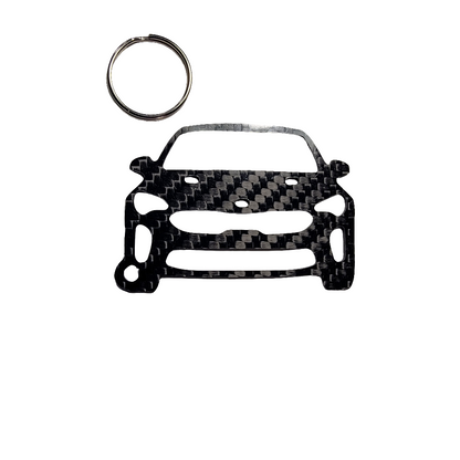 Carbon Fiber keychain for Kia Stinger (2018-2020) Inspired Keychain Lanyard  front view Glossy Twill