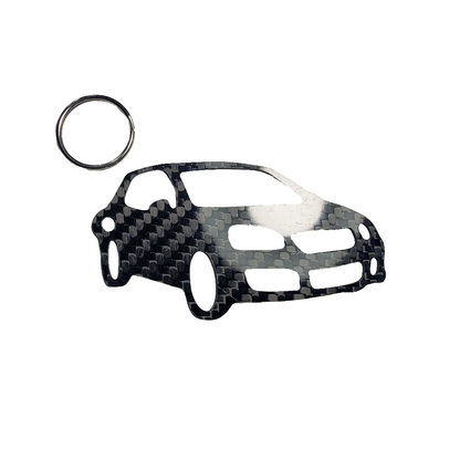 Carbon Fiber keychain for VW Golf Mk6 GTI (2009 – 2012) Inspired Keychain Lanyard  3d front view Glossy Twill