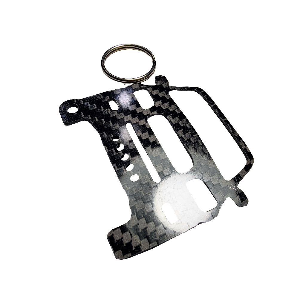 Carbon Fiber keychain for Toyota Tacoma (2001-2004) 1st GEN Facelift Inspired Keychain Lanyard  front view Glossy Twill