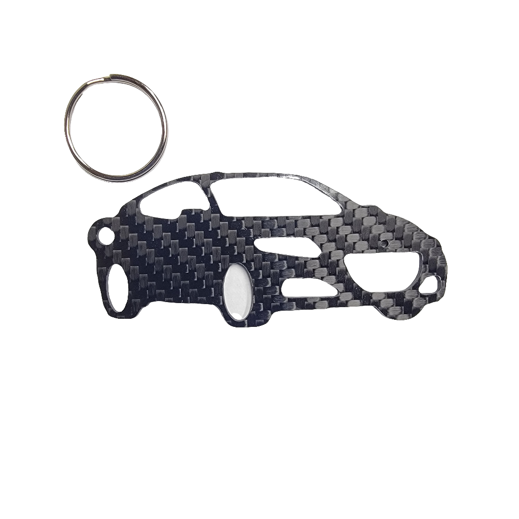 Carbon Fiber keychain for Honda CR-Z CRZ (2011-2016) Inspired Keychain Lanyard 3D  Front view Glossy Twill
