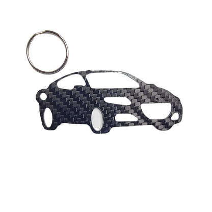 Carbon Fiber keychain for Honda CR-Z CRZ (2011-2016) Inspired Keychain Lanyard 3D  Front view Glossy Twill