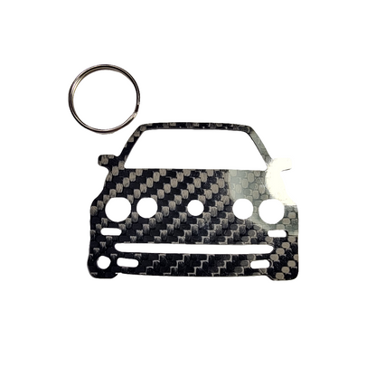 Carbon Fiber keychain for Volkswagen Golf GTI MK2 (1984-1992) 2nd Generation Inspired Keychain Lanyard front view Glossy Twill