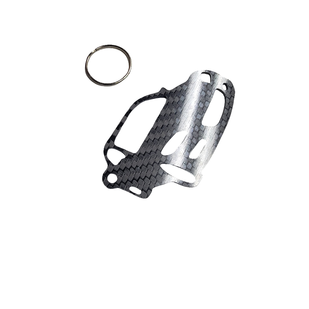 Carbon Fiber keychain for Mazda RX-8 (2003-2008) Inspired Keychain Lanyard 3d front view Glossy Twill (Copy)
