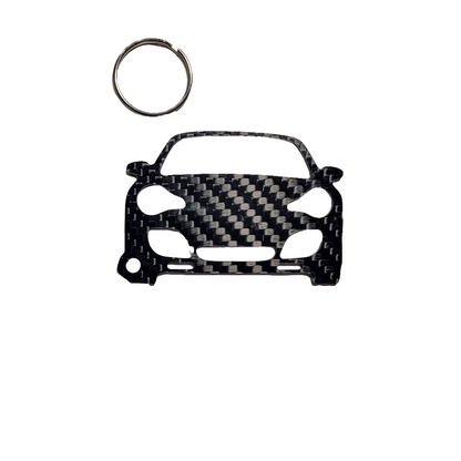 Carbon Fiber keychain for Porsche 911 996 Turbo (2001-2005) Inspired Keychain Lanyard  front view Glossy Twill