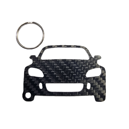 Carbon Fiber Keychain for Honda S2000 AP2 (S2K) (2003-2009)  Inspired Keychain Lanyard   FRONT view Glossy Twill gift